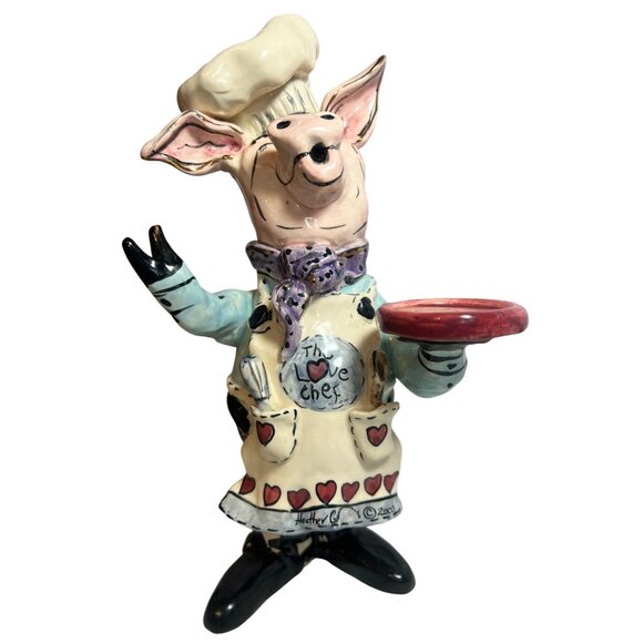 Blue Sky Heather Goldminc "The Love Chef" Pig Figurine 2000 Collectible Bar B Q - Picture 2 of 8